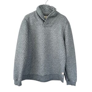 Marine Layer Corbet Collar Quilt Knit Gray Long Sleeve Pullover Size XL